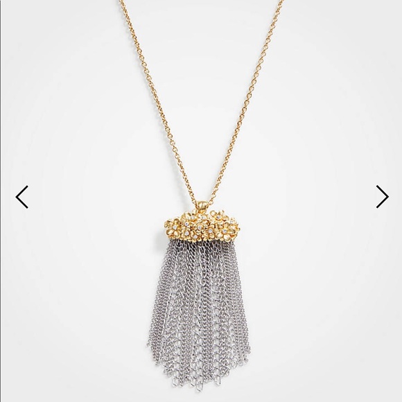 Ann Taylor Jewelry - Ann Taylor floral tassel pendant necklace